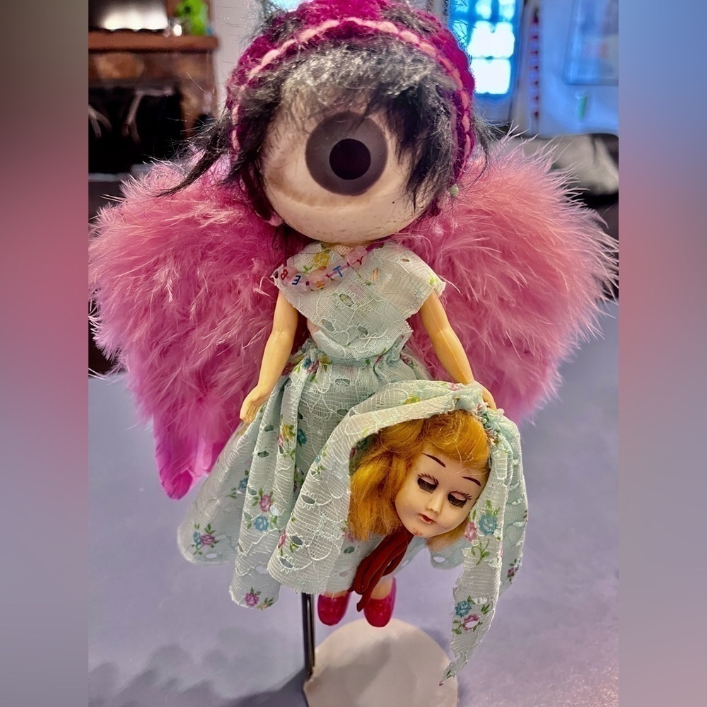 Cyclops Angel Doll Vintage Upcycled Doll Creepy Horror OOAK